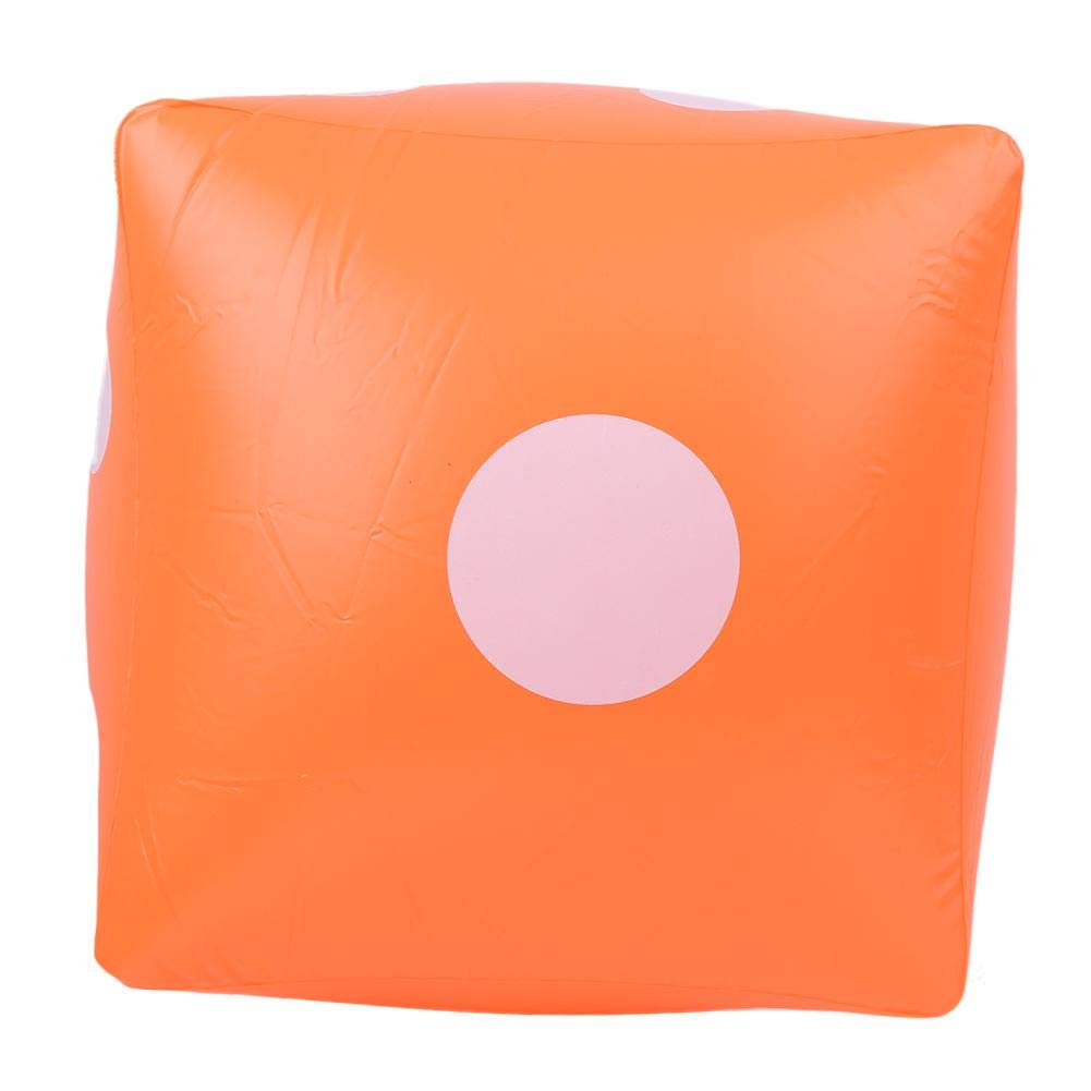 15.7 inch Inflatable Dice Pool Toy, Inflatable Dice Portable Indoor Party Activities Supplies Prop Game Toy for Lawn Games Outdoor Floor Games(orange)