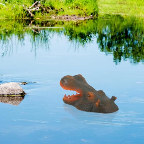 Statue de tête d'hippopotame flottante en résine pour décoration extérieure