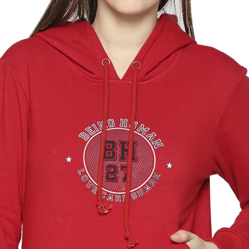 Image of Being Human Red Long Sleeve Women's Hoodie Clothing