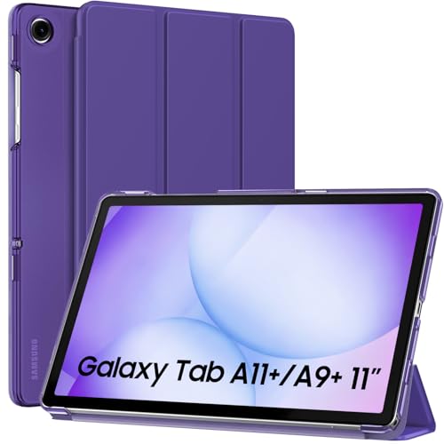 Image of MoKo for Samsung Galaxy Tab A11 Plus / A11+ Case 11 Inch 2026, Galaxy Tab A9 Plus / A9+ Case 11 Inch 2024, Slim Stand Hard PC Translucent Back Shell Smart Cover, Auto Wake /Sleep, Deep Purple