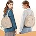 FREEAMG Mini Backpack for Women, Cute Light Weight Backpack, Purse Ladies Small Backpacks, Casual Daypack for Daily Travel, Beige
