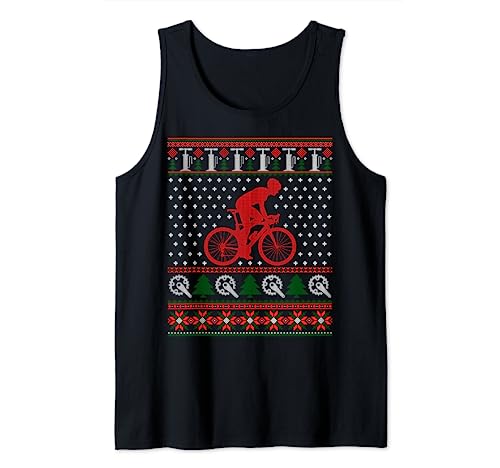 Ciclismo Bicicleta Navidad Divertido Suéter feo de Navidad Camiseta sin Mangas