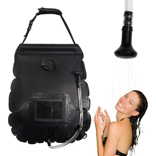 Solar Shower Bag 5-Gal/20L Camping Shower Bag with Lightweight Telescopic