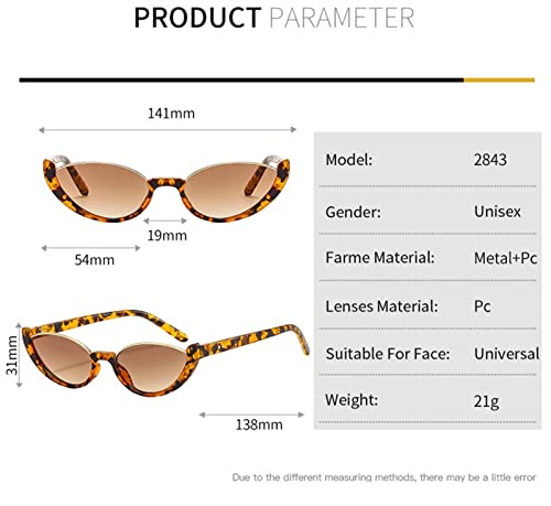 XINXIN Cat Eye Ladies Small Frame Oval Sunglasses, Outdoor Holiday Decorative Glasses (Color : F, Size : Medium)3