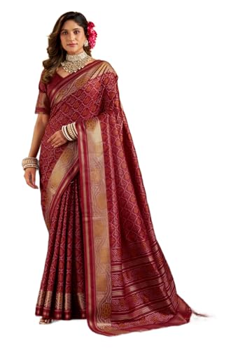 Image of SWORNOF Women's Kanjivaram Soft Silk Banarasi Sarees With Unstiched Blouse Piece