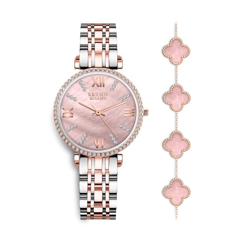 Image of BRUNO MILANO Luxe Diamond Studded Bezel Watch for Women and Girls