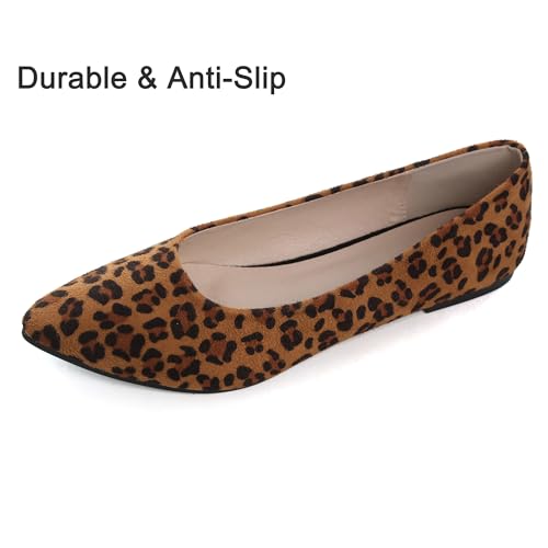 Image of Dear Time Women's Pointed Toe Ballet Flats Simple Casual Office Work Flats Slip-on Comfortable Shoes