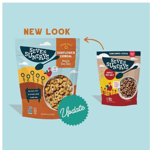 Seven Sundays Sunflower Cereal, Maple Sea Salt, Grain & Gluten Free, 5g Upcycled Protein, 0g Refined Sugar, Salty Sweet Snack. 16 Oz Bag (Pack of 2)