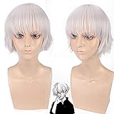 DNGF Wig Cheap Anime Tokyo Ghouls Ken Kaneki Cosplay Wig Girls Boys Uta Short Black Grey White Synthetic Hair Wigs One Size Uta Short Wig 1 Kenkanekiwig