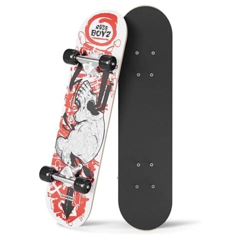 24 inch Rude Boyz Mini Cruiser Skateboard - Aluminium Trucks - Kids Skateboard Ages 5-8 Beginner - Skateboards for Kids Cover