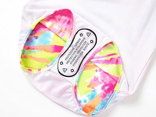 Image of Dvenki Toddler Girls One Piece Swimsuit Adjustable Straps Sizes 2T-10 | quick-dry swim fabric, skin-friendly, ruffle neckline, leopard, check, mermaid prints, swimwear for beach, pool, summer party