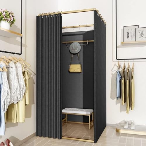 Cabines d'essayage décoratives de boutique avec pare-soleil noir