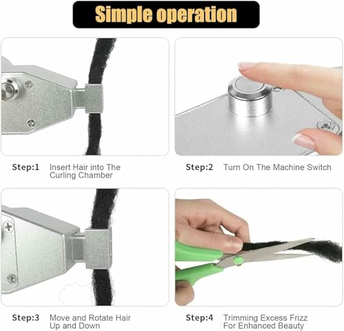 Machine à crochet avec 6 têtes et kit d'outils dreadlocks pour extensions