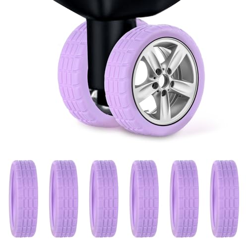 8pcs Luggage Wheel Covers, Portable Suitcase Wheel Protector Covers Colorful Silicone Luggage Wheel Covers Luggage Spinner Wheel Covers for Most 8 Caster Luggage Accessories(purple)