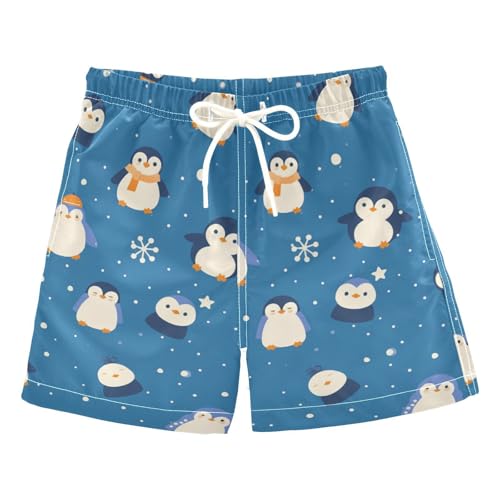 Seamless Pattern Penguins Cobalt Toddler Swim Shorts Birthday Presents Boys Toddler Bathing Swimshorts Kids Swimwears Swimming Party S 7Y