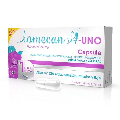LOMECAN V Uno, Tratamiento para infecciones vaginales causadas por hongos, Caja con 1 cápsula de 150mg