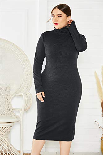 Robe pull extensible grande taille avec haute encolure : sublimez vos courbes sans serrer - 3