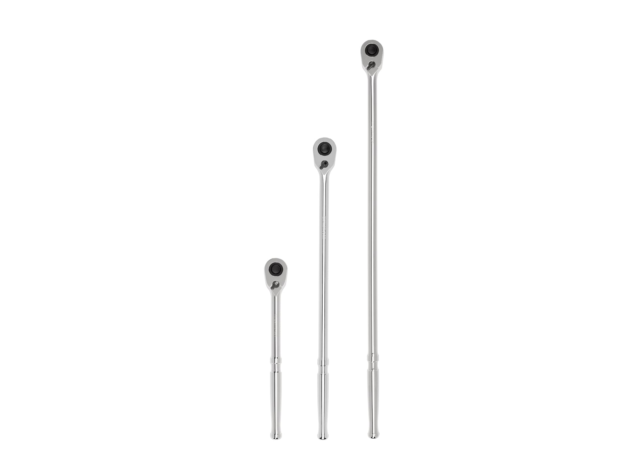 TEKTON 1/2 Inch Drive Quick-Release Ratchet Set, 3-Piece (10-1/2, 18, 24 in.) | SRH92104