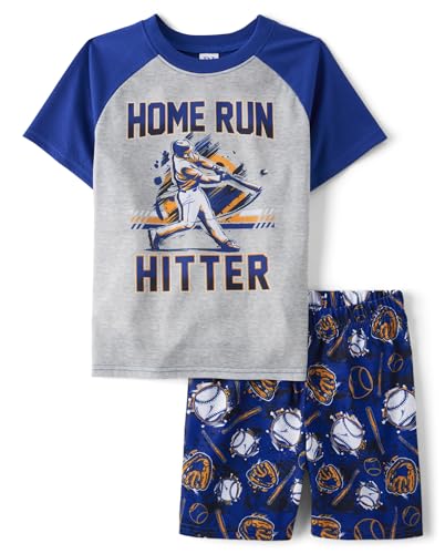 The Childrens Place Boys Short Sleeve Top and Shorts 2 Piece Pajama Set