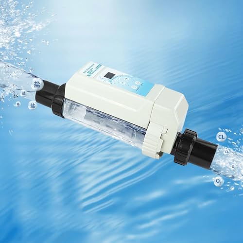 HDaspijh Generador De Cloro Salino, Sistem De CloracióN De Agua Salada para Piscinas, Clorador Salino para Spas, Detección De Nivel De Agua, FuncióN De Limpieza AutomáTica.,80M³/16g/HR