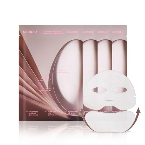 Mediheal Retinol Collagen Ampoule Lifting Mask (10 Counts) forV Line Mask, Anti-Aging - Helps Reduce Fine Lines & Wrinkles, and Smoothens Skin