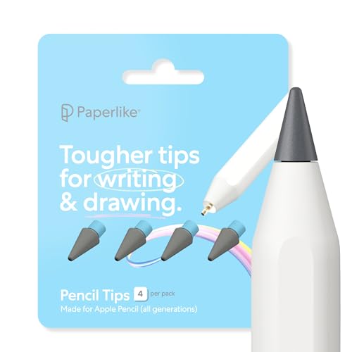 Paperlike Pencil Tips (4x) for Apple Pencil 1st & 2nd Gen USB-C & Pro 10x More Durable Subtle boost in control on paper-feel screen protectors