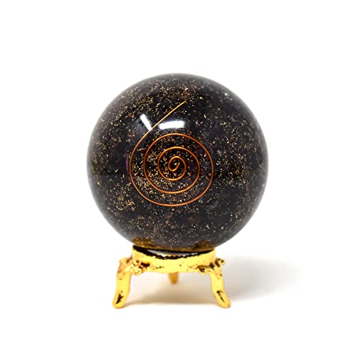 Sphère en orgonite grenat 50-60 mm pierre naturelle de protection