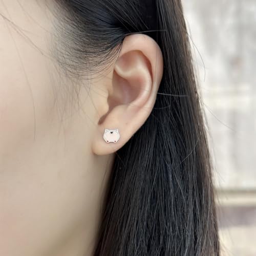Cute Pig Butt Stud Earrings for Women Girls 925 Sterling Silver Hypoallergenic Pink Piglet Animal Back Design Cartilage Studs Earring Minimalist Dainty Birthday Christmas Thanksgiving Jewelry Gifts for Daughter Niece2