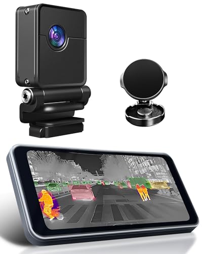 TESCYBERMODS Thermal Imaging Dash Cam Infrared Night Vision Automotive Camera, 12V Vehicle Power Port Powered Included 32GB Card HD Dashcam