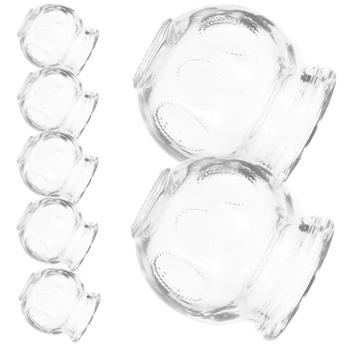FOMIYES - 7 tazas de ventosa de vidrio para terapia de ventosas, uso doméstico, cuidado corporal seguro, fuerte adherencia, fácil limpieza, estilo aleatorio miniatura 1