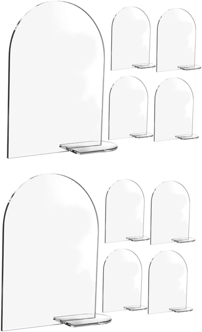 Garneck 10sets Acrylic Tabletop Signs for Wedding Seating Display Display Stands Rounded Edges Easy to Clean for Reception and Events