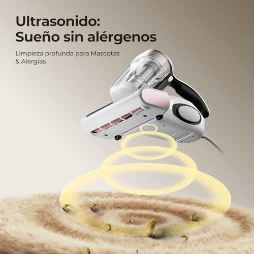 Miniatura 5 de Jigoo J300 Aspirador De Ácaros Con Sensor De Ácaros Y Pantalla Digital, 500w Aspiradora Antiácaros Con Doble Taza, Luz Uv, Para Alergias, Elimina El 99.9 De Alérgenos En Colchones, Camas Y Sofás