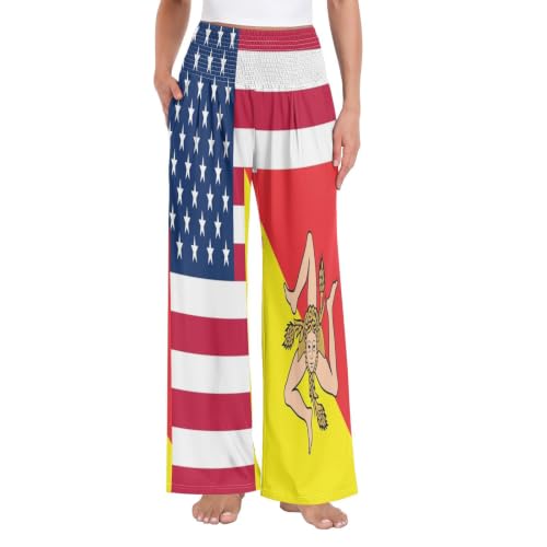 Pantalon décontracté femme pour le printemps style voyage USA et Sicile