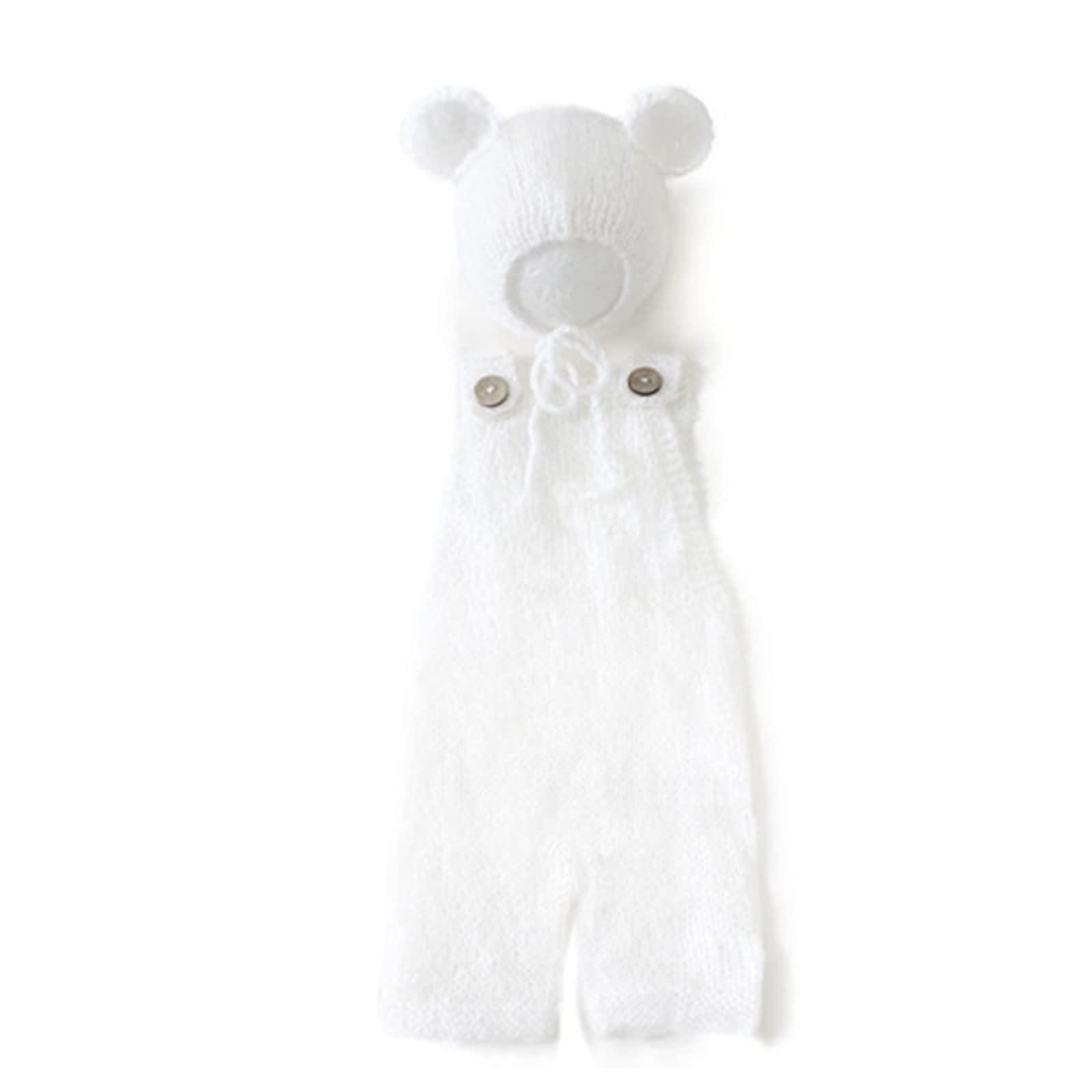 Ddujbtp Newborn Photography Outfit Baby Photoshoot Props Infant Photo Prop Romper With Bear Hat New Born Boys Girls Hat Clothes Newborn Photography Props