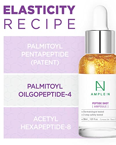Coreana Ample:N Peptide Shot Ampoule 1.01 Fl. Oz. (30Ml) - Siero Rassodante Viso Antietà E Antirughe Definitivo, Booster Tri-Peptidi, Visiby Plump, Cura Della Pelle Ringiovanente - 3