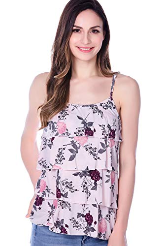 Bearsland Women's 3 Packs Maternity Nursing Tank Tops Sleeveless Breastfeeding Shirt,Bluef+Pinkf+Grayf,M #TOP4