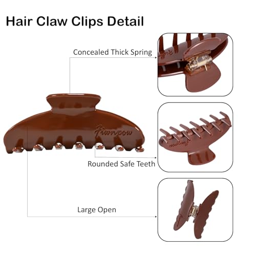 Pinza de cabello Banana diseño francés de acetato celuloide, 4 pulgadas, accesorios de moda para mujeres y niñas, para todo tipo de cabello (Marrón) miniatura 3