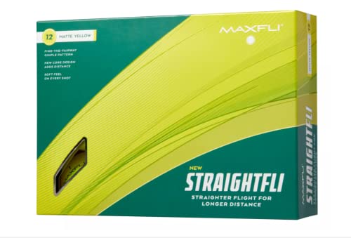 Maxfli Straightfli Golf Balls - 12 Pack (Matte Yellow)