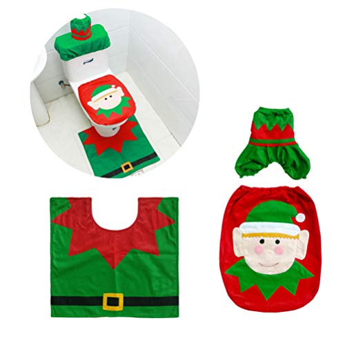LIOOBO 3-teiliges Set mit WC-Deckelbezug und -vorleger, WC-Deckelbezug für Weihnachten, Zuhause, Badezimmer, Schlafzimmer, Urlaub, festliche Dekoration – Bild 5
