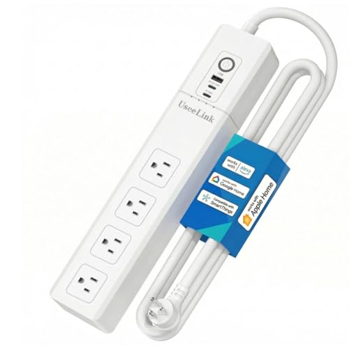 XENON ZigBee Smart Power Strip Surge Protector with 4 Individually Controlled Smart Outlets and 2 USB Ports Compatible with Alexa Google Home 5Feet Extension Cord