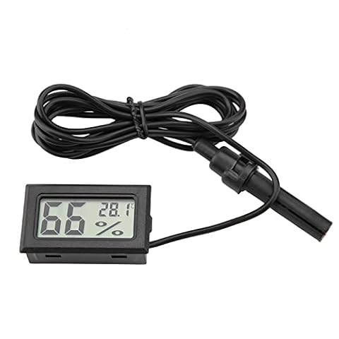 Wbudowany mini higrometr LCD, higrometr z zewnętrzną sondą do inkubatorów, broszek, zbiornika na gady, akwarium, akwarium na ryby