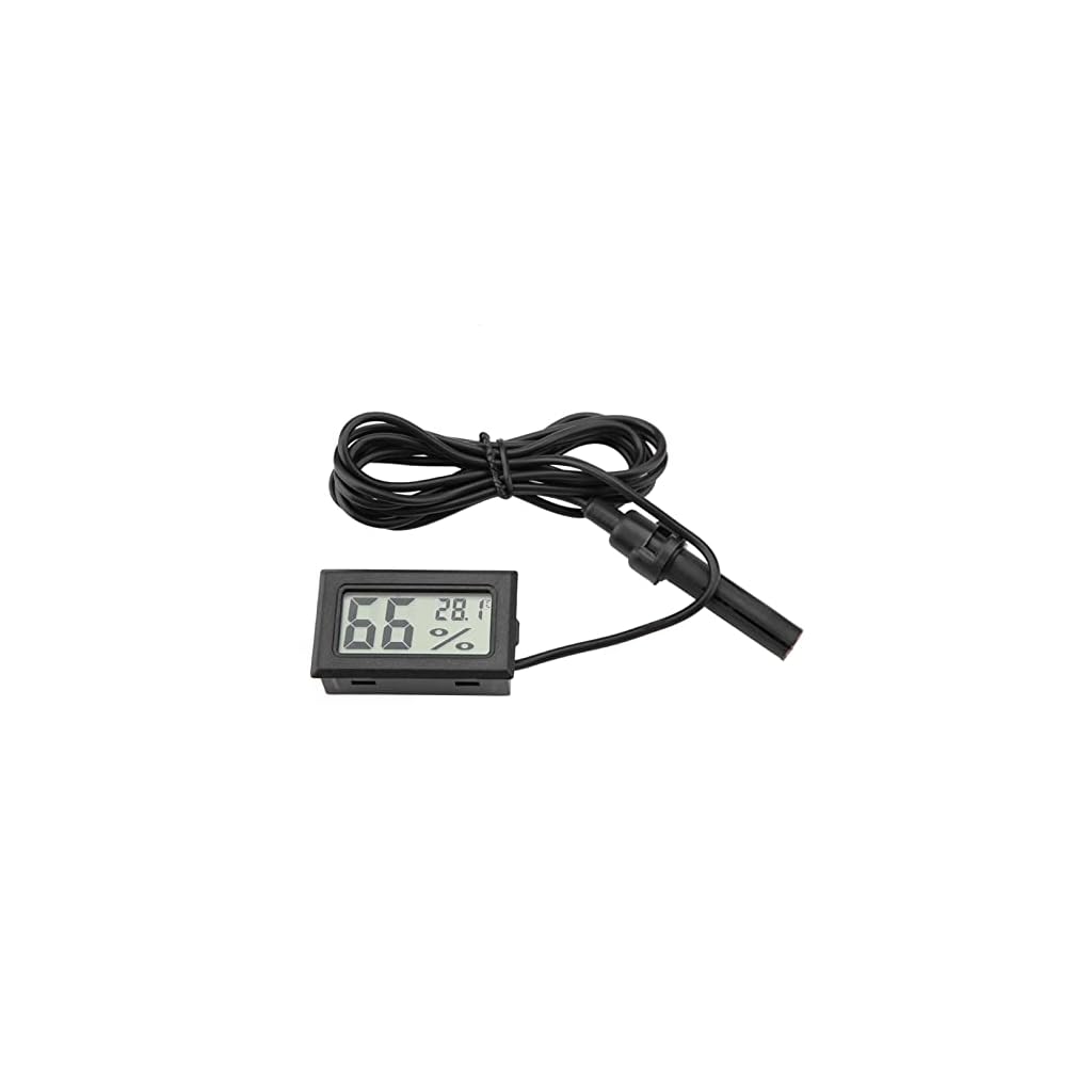 Hygromètre Thermomètre LCD à Mini-sonde Intégré avec Sonde Externe pour Incubateurs, Couveuses, Réservoir de Reptiles, Aquarium, Réservoir de Poissons