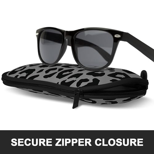 Image of Sunglasses Soft Case, Ultra Light Portable Neoprene Zipper Glasses Case for Men Women