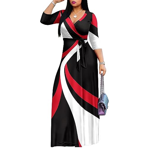 Fandee US08-9910-HONGHEITIAOWEN-2XL Women'S 2024 Maxi Dress thumb #2