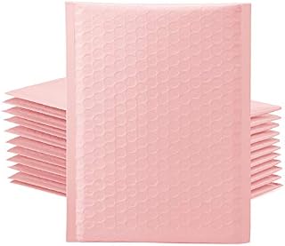 Switory 50Pcs Poly Bubble Mailers, 15.3x22.9cm Padded Envelopes Bulk, Bubble Lined Wrap Polymailer Bags for Shipping/Packaging/Mailing Self Seal Sakura Pink (Inside Size: 15.3x22.9)