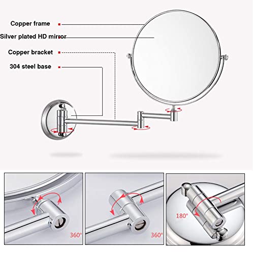 Miroir de maquillage mural double face pour éviter les erreurs de soins
