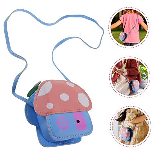 Boy Girl Mushroom Coin Purse Cute Cartoon Change Bag for Boy Girl Fashionable Shoulder Bag for Storing Coins Snacks and Items Light Blue3