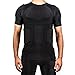 TUOY Men's Padded Compression Shirt Protective Shirt Rib Chest Protector for Football Paintball Baseball Black