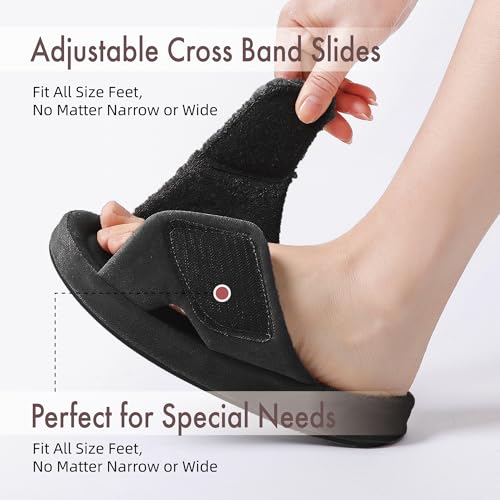 CORIFEI Adjustable House Slippers for Women with Memory Foam Rubber Sole by CORIFEI - Used condition - Image 3