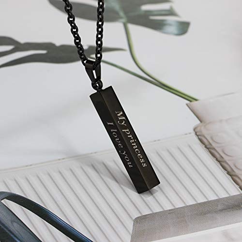 Love Jewelry Personalized Couple Stainless Steel Necklace Engraved Initial Name Vertical Bar Necklace Birthday Gift4